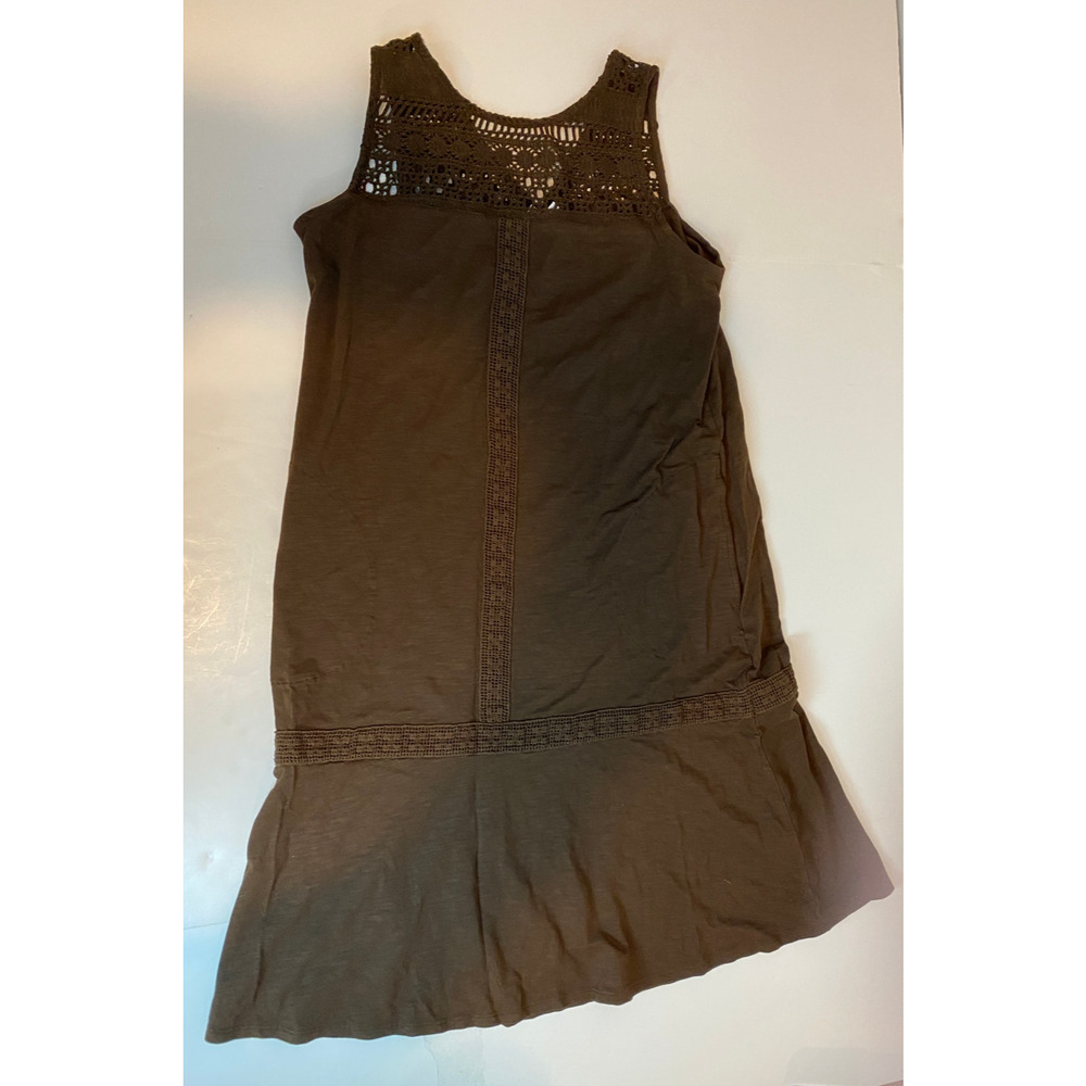Boho J. Jill Kona Dress Crochet Neutral Brown Cotton Modal Shift Small / Tall